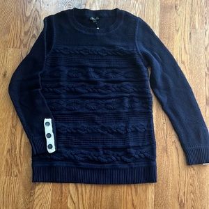 Talbots navy 100% cotton size small sweater New with tags 🎈